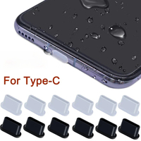 200 pièces/sac Bouchon anti-poussière en silicone pour port de charge USB Type C, capuchon de protection étanche à la poussière et à l'eau pour téléphone portable Samsung