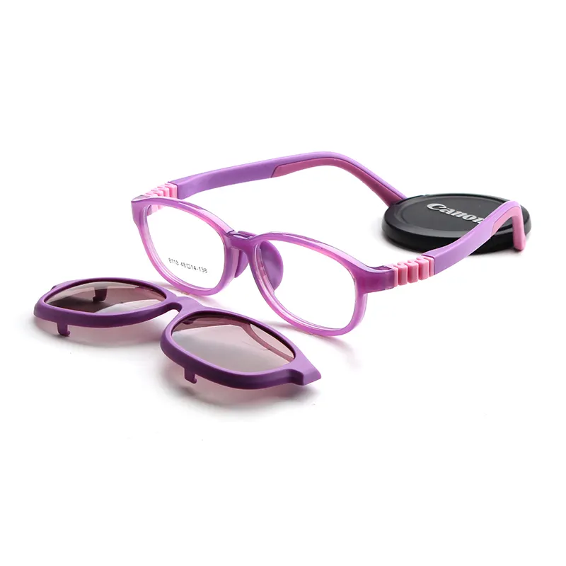Pabrik grosir kacamata hitam silikon anak-anak desain baru terpolarisasi Clip-On kacamata hitam untuk anak-anak