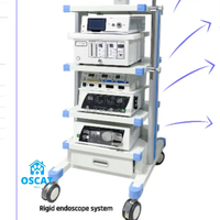 Kit d'endoscopie vétérinaire complet OSCAT EX-59, gastroscope 8 mm avec moniteur d'aspiration et chariot pour lézards et chats