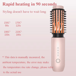 Cepillo Caliente Inalámbrico 2 en 1 <span class=keywords><strong>para</strong></span> Alisar y Rizar el Cabello con Placa <span class=keywords><strong>de</strong></span> Cerámica Grande <span class=keywords><strong>para</strong></span> <span class=keywords><strong>Ondas</strong></span>, Carga USB - Product Image 3