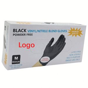 Gants de travail noirs en nitrile synthétique de qualité alimentaire, jetables, avec logo personnalisé, pour la cuisine, la cuisson, le nettoyage et le tatouage - Product Image 6