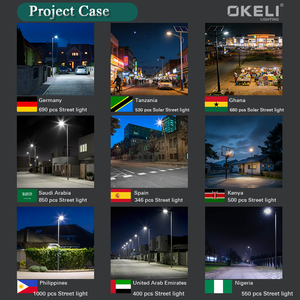 OKELI ไฟถนนพลังงานแสงอาทิตย์ Ip65, ไฟถนนกลางแจ้งกันน้ำได้50 100 150 200 250W ไฟถนน LED พลังงานแสงอาทิตย์แบบครบวงจร150W - Product Image 5