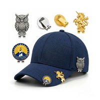 Broches personnalisées en émail souple pour casquettes de baseball, artisanat en métal antique, clips de bord de chapeau personnalisés pour gravure laser, vente en gros
