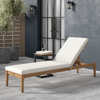 Chaise longue de jardin en teck pour hôtel, resort, piscine, extérieur, avec roulettes, très demandée