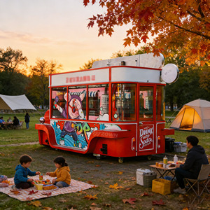 Self-propelled Electric Food Cart Energy Saving Mobile Vending Cart For Scenic Area - Product Image 1
