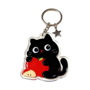 Custom Clear Acrylic Light <b>Keychain</b> Logo Cartoon Glitter Epoxy Charm Pin Stand <b>Anime</b> Acrylic Keyring - Product Image 1