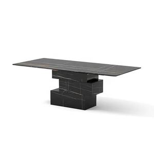 Shann-mesa de comedor de mármol, nuevo diseño, 2 asientos, 10 asientos, color negro - Product Image 5