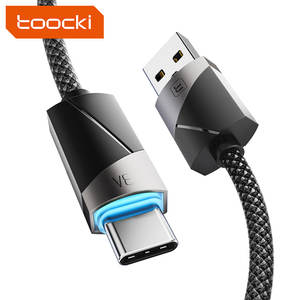 Toocki Smart Power Off USB a Tipo C 1m/2M 100W PD Cable de nailon de transferencia de datos de carga rápida - Product Image 1