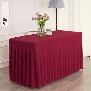 Custom 6 <b>Feet</b> Square Polyester Woven Spandex Washable <b>Table</b> Cover for Weddings Events Hotels & Outdoor Use Branding Application - Product Image 4