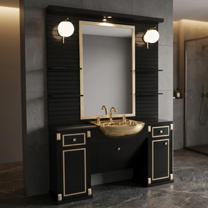 Station de coiffure moderne en MDF avec miroir, modèle 310, pour atelier ou salon - Product Image 3