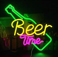 Lumière néon LED Logo de boisson pour fête Mariage Restaurant Vitrine de magasin Publicité Bars Écoles avec alimentation CC