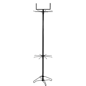 Free-standing Plug-in Cables Stand With Header Belt Display Rack For Clothing Stores