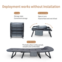 Lit pliant multifonctionnel en métal au design moderne pour intérieur, lit de camping réglable pour hôtel et bureau