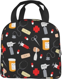 Sac à déjeuner isotherme en polyester à motif de dessin animé pour soins médicaux, doublure en feuille d'aluminium, meilleur cadeau pour garçons et filles, cadeau pour infirmières - Product Image 3