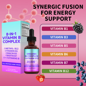 OEM/ODM Label pribadi Vitamin B cairan kompleks tetes Vitamin B12 5 suplemen 8-in-1 tetes beberapa manfaat kesehatan - Product Image 3