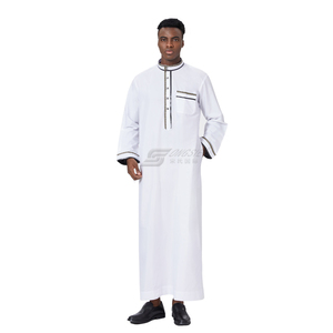 Túnica musulmana de poliéster hecha a mano de alta calidad <span class=keywords><strong>para</strong></span> hombres Kaftan Thobe Modest <span class=keywords><strong>Abaya</strong></span> Thawb Tamaños antiestáticos XS a XXL <span class=keywords><strong>para</strong></span> orar - Product Image 4