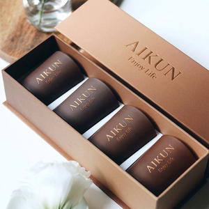 AIKUN Natural Soy Wax Long Lasting Eco Friendly Brown Scented <b>Candle</b> Gift Set Aromatherapy Glass <b>Candle</b> for Home Decor - Product Image 1