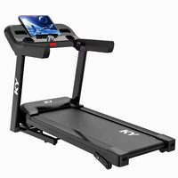 Tapis de course électrique pliable intelligent KY 2.0HP 150kg avec application, écran LCD, 1-12km/h, commandes musicales, support tablette