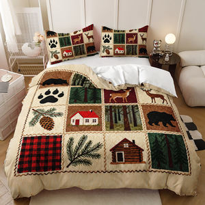 Parure de lit motif <span class=keywords><strong>rennes</strong></span> forestiers - Ensemble en polyester imprimé numériquement inspiré de la nature, décoration style cabane et lodge - Product Image 6