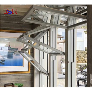 Fenêtre pliante verticale en aluminium, cadre fin moderne, insonorisée, à rupture de pont thermique, résistante aux ouragans, pour cuisine et villa, garantie 3 ans - Product Image 1