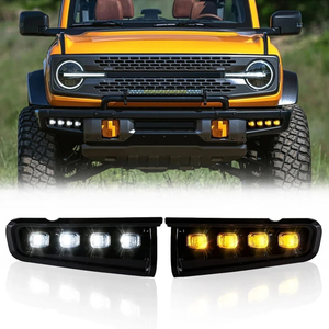 Luces de parachoques delantero con señal de giro, Luz antiniebla amarilla DRL LED de circulación diurna para <span class=keywords><strong>Ford</strong></span> <span class=keywords><strong>Bronco</strong></span> 2021 <span class=keywords><strong>2022</strong></span> - Product Image 1