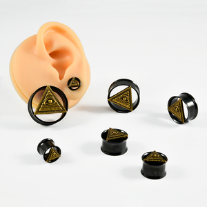 Punk acier inoxydable crâne et cuivre bouchons d'oreille tête <span class=keywords><strong>de</strong></span> mouton jauges d'oreille chapeau canaux bouchons Tunnel extenseur civières Piercing bijoux - Product Image 4