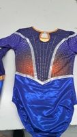 Justaucorps de gymnastique de compétition à manches longues, bleu roi, avec bas sublimé couleur Mystique, en Spandex/Nylon, orné de cristaux, le meilleur
