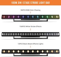 Barre de lavage de scène PKnight 96 LED RGB 12 LED Blanc Stroboscope en alliage d'aluminium Refroidissement rapide IP65 DMX Activé par le son Concert Garantie 1 an