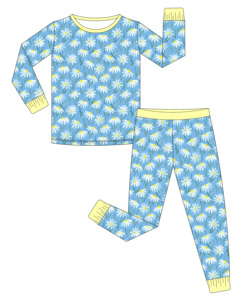 Set di <span class=keywords><strong>Abbigliamento</strong></span> per Neonati in Vendita, Completo Casual per Bambine con Motivo a <span class=keywords><strong>Margherita</strong></span> Personalizzato, Set 2 Pezzi in Bambù - Product Image 1