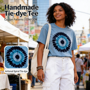 Camiseta <span class=keywords><strong>HuaYi</strong></span> con Certificación GOTS y OEKO-TEX, Oversize, 100% Algodón, Tie Dye, de Alta Calidad, Ecológica, Transpirable, 180G, Informal, para Verano - Product Image 1