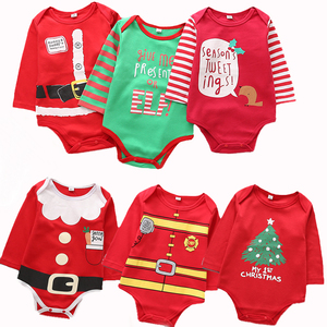 Vente chaude 0-3 mois nouveau-né vêtements bébé en coton à manches longues body <span class=keywords><strong>mon</strong></span> 1st <span class=keywords><strong>tenue</strong></span> De Noël bébé barboteuse - Product Image 1