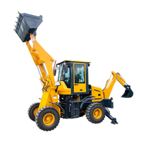 Multifunktionaler Lader-Bagger für Städtebau, Kompakter 4x4-Rad-Baggerlader für Landwirtschaft und Wasserkonserverung
