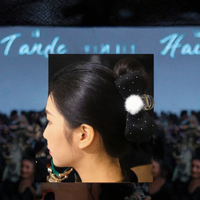 Nouvelle pince à cheveux en fourrure de vison de luxe, pince à cheveux en tissu de princesse avec frange
