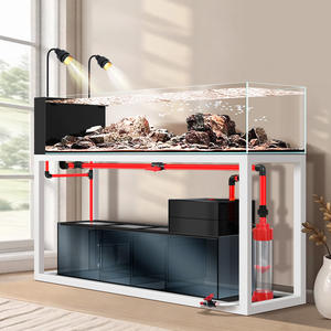 Aquarium rectangulaire en verre ultra-clair sur mesure, grand aquarium marin pour récif avec courant pour l'affichage de la faune aquatique, salon - Product Image 1