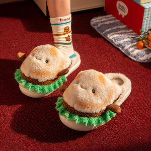 Nuovi Arrivi: Pantofole da Donna con Punta Chiusa, Design a Tema Cibo, in Peluche, Stile Semplice, Calde e alla Moda per la Casa - Product Image 6