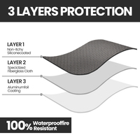 Sac de documents portable de grande capacité résistant aux hautes températures pochette ignifuge en fibre de verre étanche