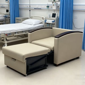 Silla de compañía moderna para <span class=keywords><strong>Hospital</strong></span>, sofá cama plegable individual de cuero, silla reclinable convertible para uso comercial - Product Image 4