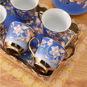 Offre Spéciale : Ensemble de Tasses à Eau et à Café en Porcelaine à Motif Floral pour Salon Nordique – Décoration Maison - Product Image 6