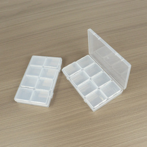 Transparent Plastic <b>Storage</b> <b>Box</b> 4 Rows 8 Compartments Rectangular Office Organizer For <b>Small</b> Parts And Accessories - Product Image 2