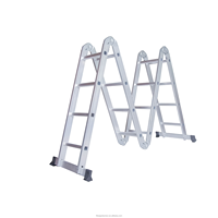Échelle pliante en aluminium portable à vente chaude, échelle télescopique extensible avec charnière pour le travail à domicile, le jardin, le dessin, le toit