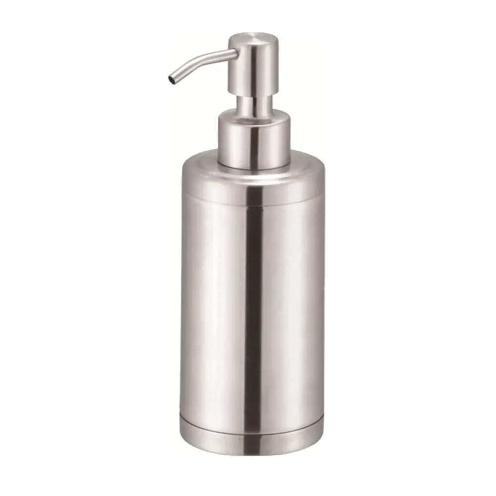 Hot Sale Bathroom Accessory 250Ml Shampoo Stainless Steel Liquid Soap Dispenser Bottle With Metal Soap Bottle Pump