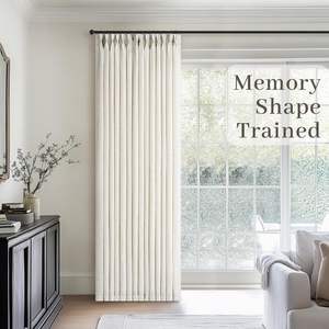 <span class=keywords><strong>Tende</strong></span> <span class=keywords><strong>in</strong></span> Lino Naturale Plissettate a Pieghe Lunghe 84 Pollici, 2 Pannelli per Soggiorno e Camera da Letto, Stile Country Farmhouse, <span class=keywords><strong>Tende</strong></span> <span class=keywords><strong>in</strong></span> Lino Spesso - Product Image 2