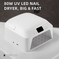 Lampu Kuku LED UV 80W Baru, Pengering Gel Cepat, Peralatan Manikur Salon