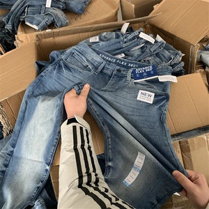 <span class=keywords><strong>Jeans</strong></span> Ajustados para <span class=keywords><strong>Hombre</strong></span>, Estilo Europeo y Estadounidense, Color Blanco Desgastado, Estilo Desgarrado, Venta al por Mayor, Lotes de Excedentes, Liquidación - Product Image 1