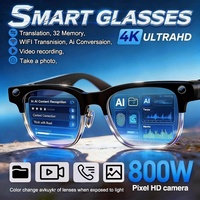 Nouvelles Lunettes Intelligentes 800W Pixel Améliorées avec Caméra, Enregistrement Vidéo, Reconnaissance Photo IA, Traduction Linguistique et Commandes Vocales