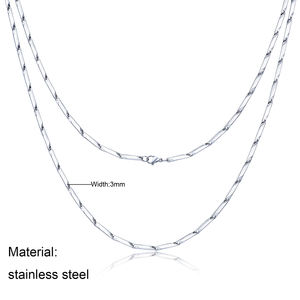 Collier chaîne losanges en acier inoxydable pour homme et femme, style XS Fashion, pour pendentif, bijoux ras-<span class=keywords><strong>du</strong></span>-cou, vente en gros - Product Image 6