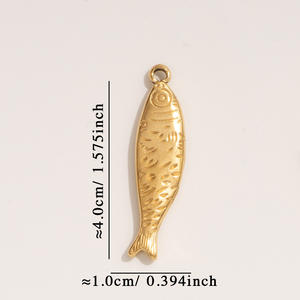 Manna moda organismo marino placcato oro pesce <span class=keywords><strong>aquila</strong></span> animale in acciaio inossidabile ciondoli fai da te per la creazione di gioielli all'ingrosso - Product Image 3