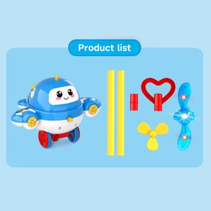 لعبة دفع للأطفال على شكل طائرة كرتونية مع أضواء وأصوات، لعبة مشي ودفع للأطفال الصغار مع مروحة دوارة - Product Image 4