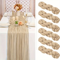 Nappes de table en tissu froissé, nappes tressées de style bohème, décorations de mariage et de fête, serviettes en tissu plissé
