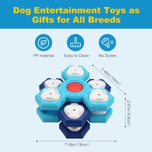 Puzzle jouet pour animaux de compagnie plateau tournant rotatif multicouche plaque de nourriture lente formation chiens pour fourrager et soulager l'ennui jouet - Product Image 4